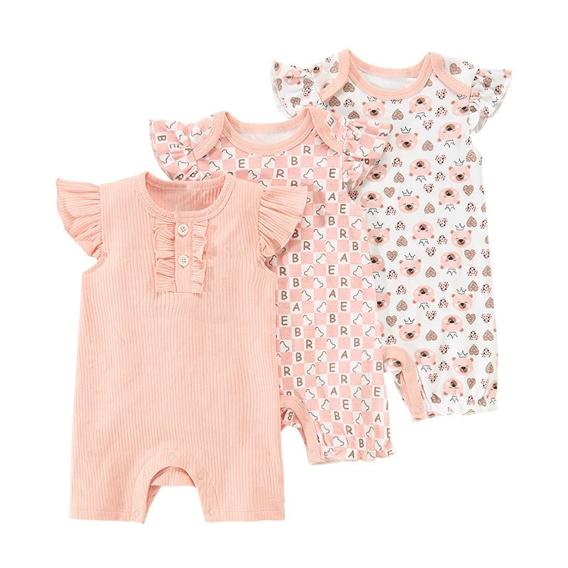 Set 3 Pagliaccetti Estivi per Neonato  Fantasie Colorate
