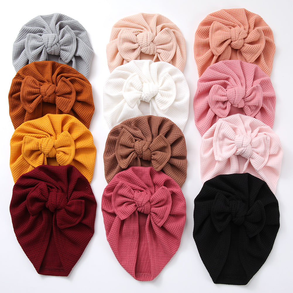 Turbante Neonata in Maglia con Fiocco – Vari Colori