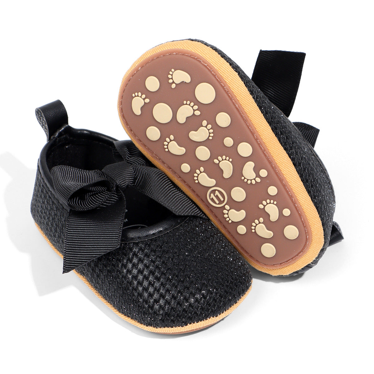 Scarpine Neonato Glitter con Fiocco  Eleganti e Comode