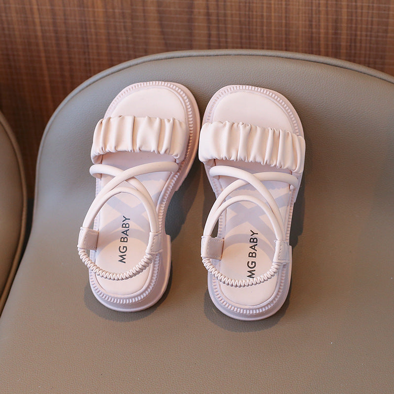 Sandali Estivi per Bambina   Design Elegante con Fascia Arricciata