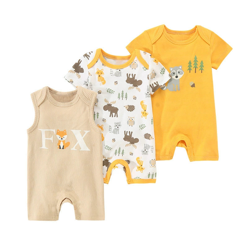 Set 3 Pagliaccetti Estivi per Neonato  Fantasie Colorate