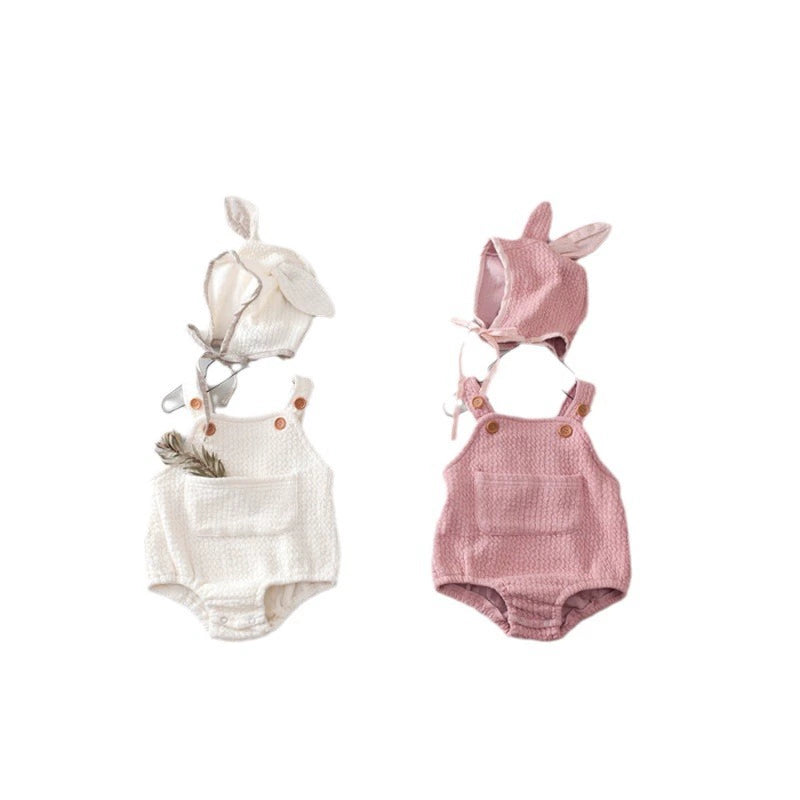 Pagliaccetto Neonata in Cotone con Cappellino – Primavera/Estate