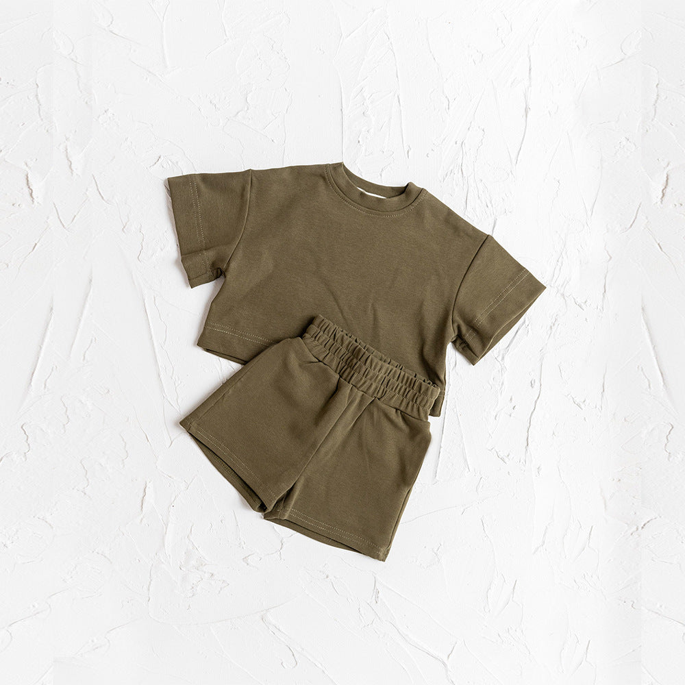 Completo Estivo Bambina Minimal  T-Shirt e Shorts