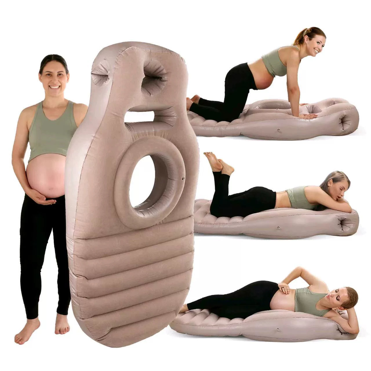 Cuscino per la gravidanza - Nuovo design- Maggiore comfort per torace e collo - Materasso gonfiabile per letto da gravidanza per mal di schiena
