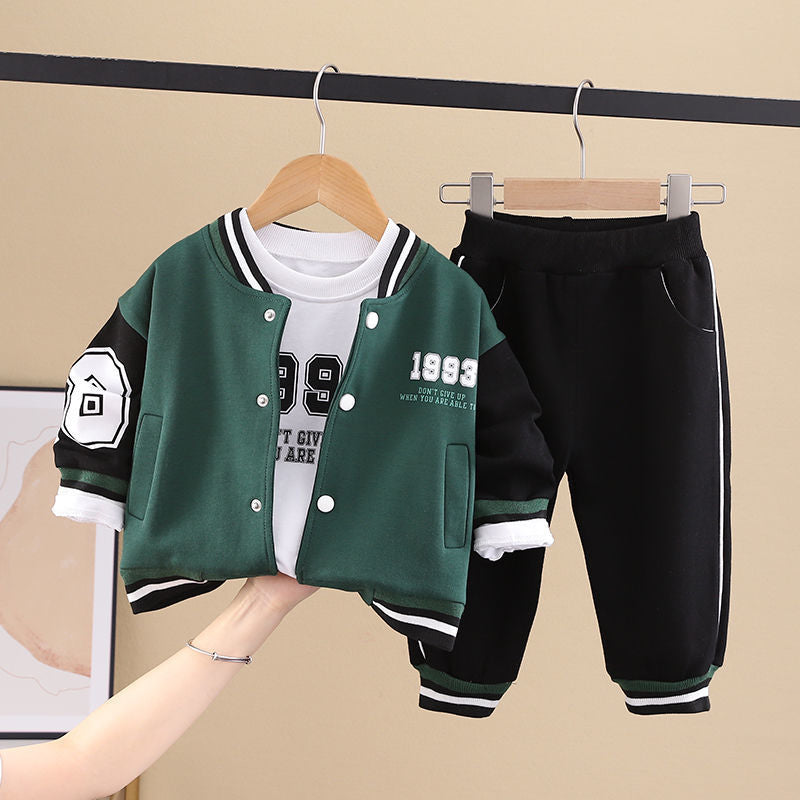 Bambino 3 Pezzi   Giacca College, T-Shirt e Pantaloni Sportivi | Stile Casual