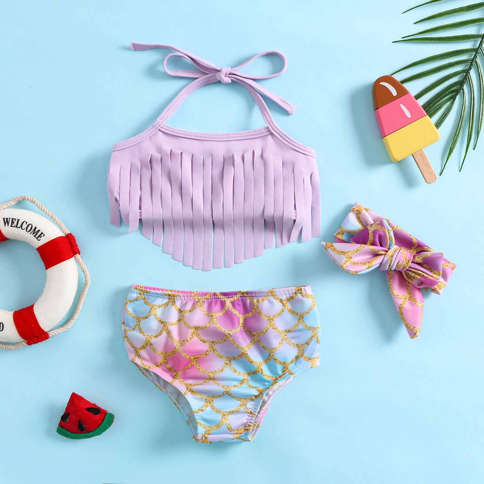 Costume bambina 3 pezzi  Tema Sirena