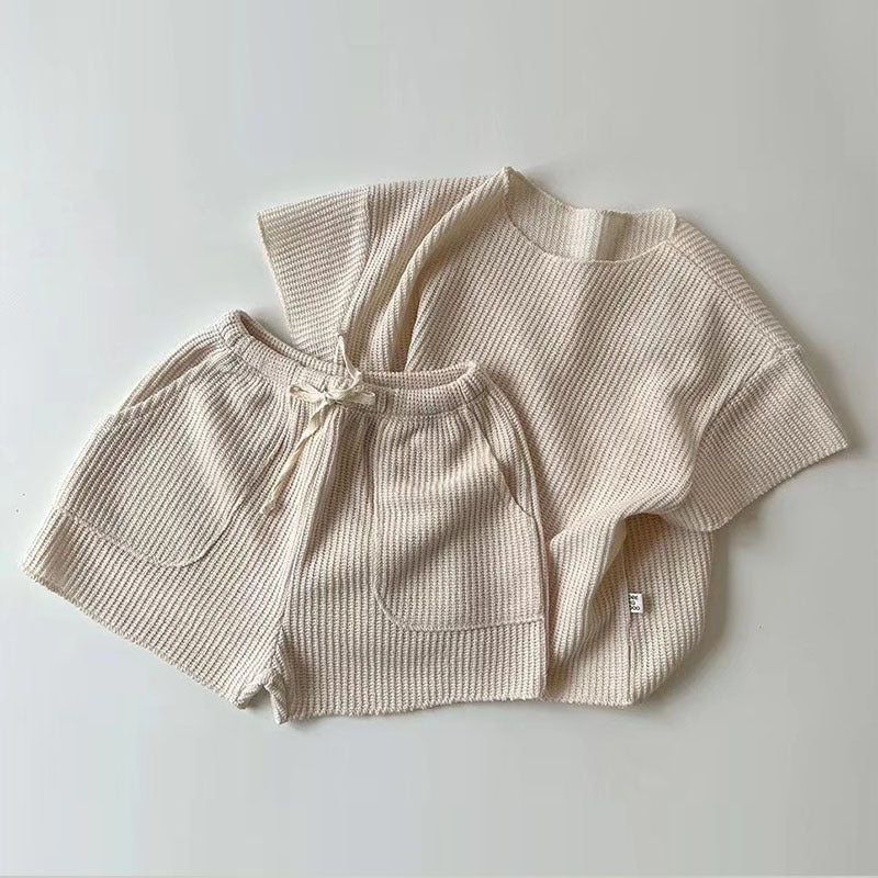 Completo Estivo Bambina  T-Shirt e Shorts in Maglia Leggera