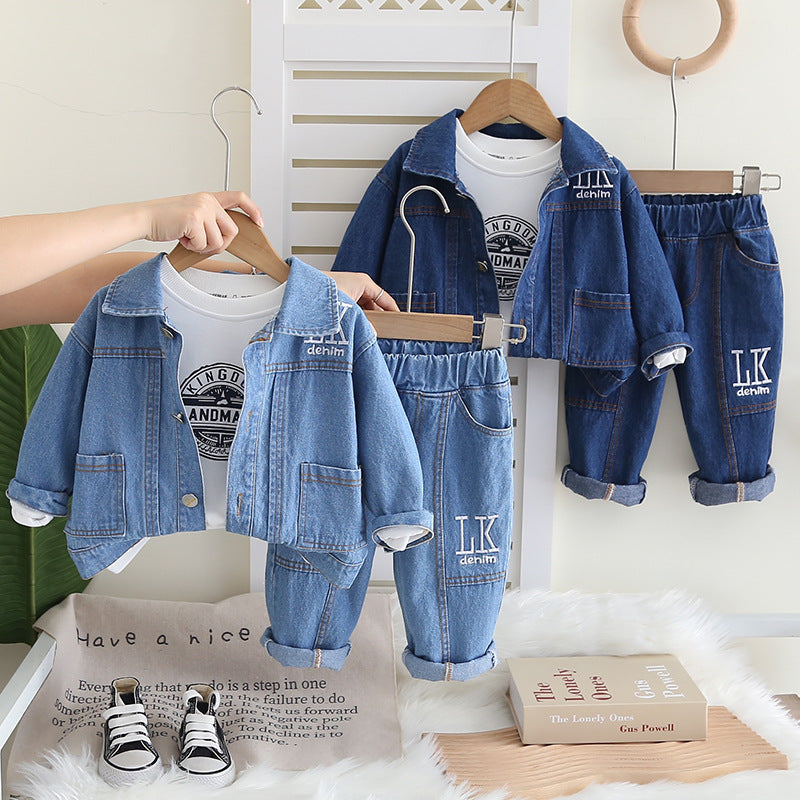 Set denim Autunno/Inverno  azzurro & blu – completo 3 pezzi Bimbo