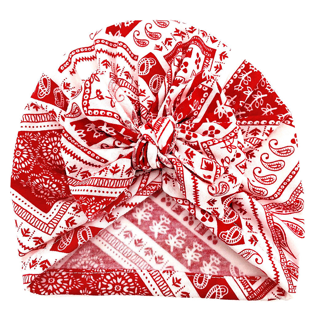 Turbante Neonata con Maxi Fiocco Stampa Bandana