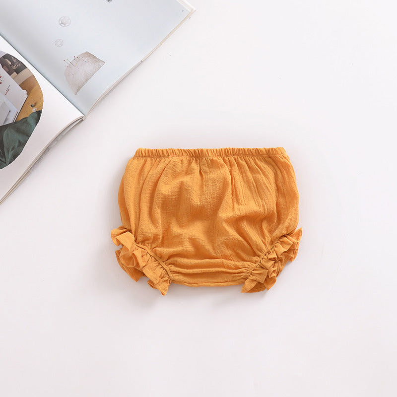 Pantaloncino/ Copri pannolino Bimba  in Mussola di Cotone   Con Fiocchi Laterali