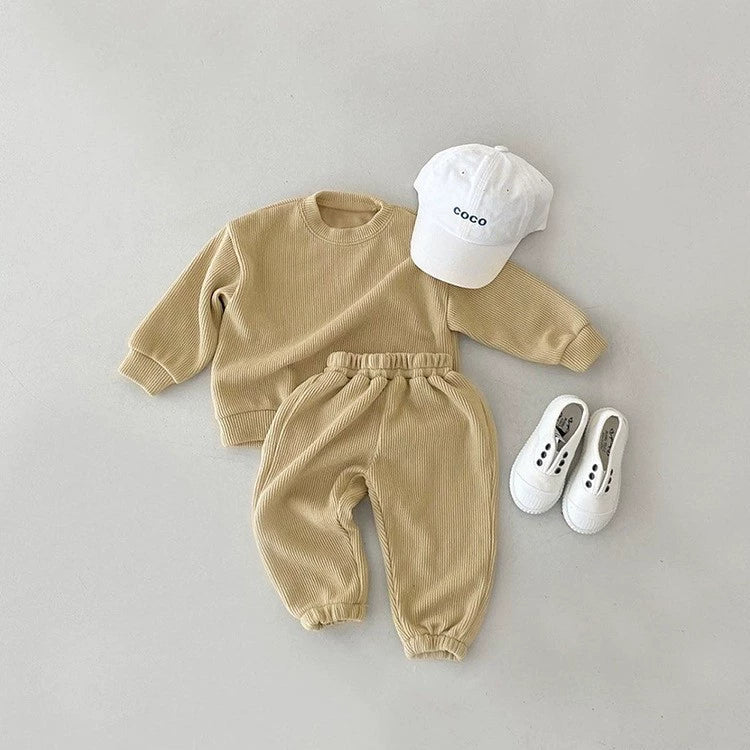 Completo Tuta   Maglia + Pantalone in Tessuto a Costine