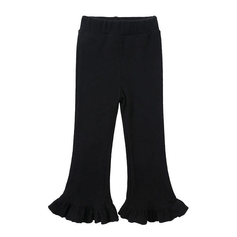Leggings Bambina con Volant al Fondo   Modello Svasato  Vari Colori