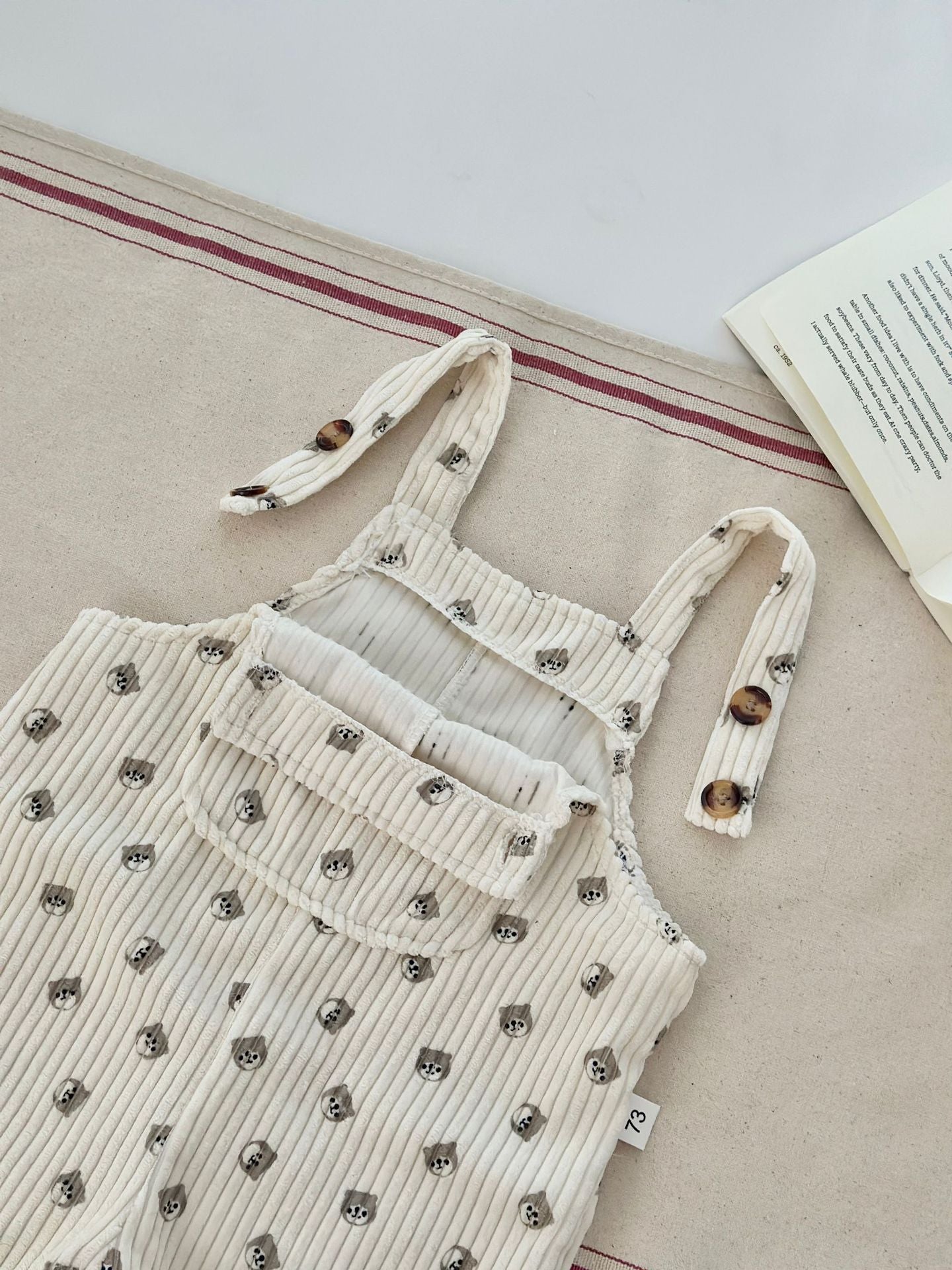 Salopette Neutra crema orsetti rigata – Autunno/Inverno