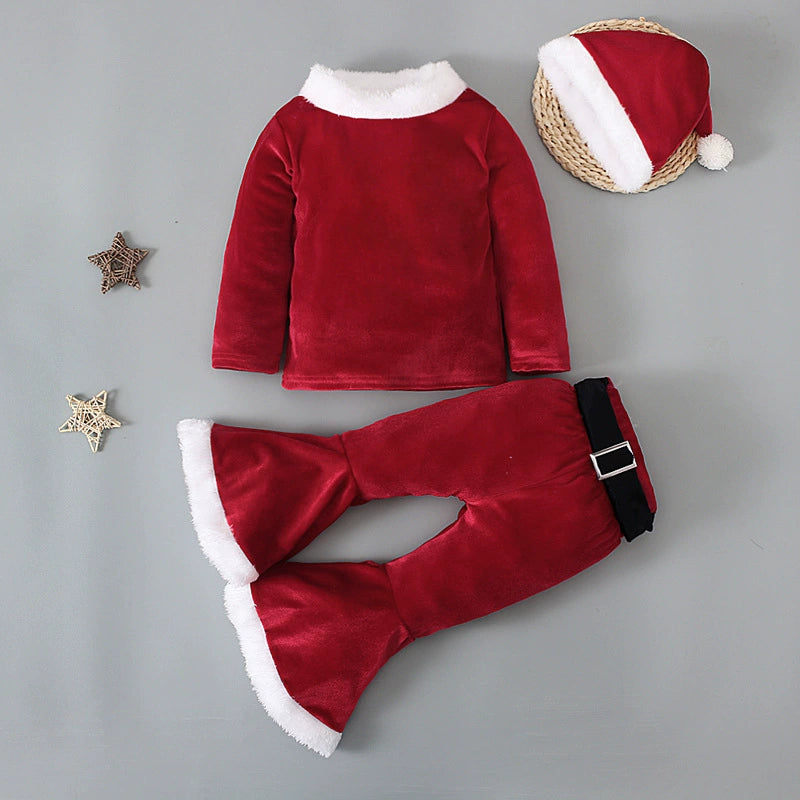 Completo Natalizio Bambina 3 Pezzi – Babbo Natale / Elfo – Pile Morbido