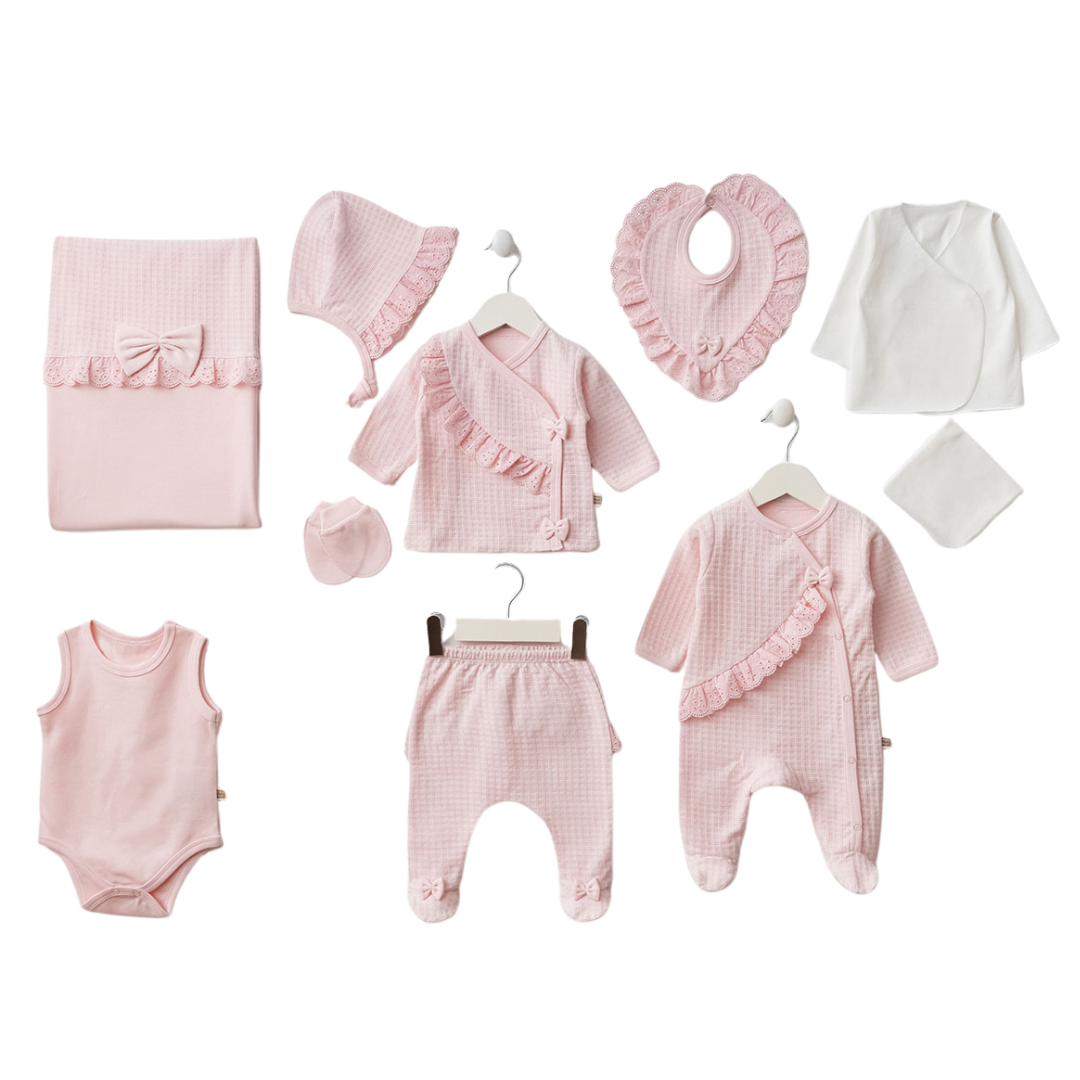 Set Corredino 10 pezzi bimba  Cotone 0-3 mesi