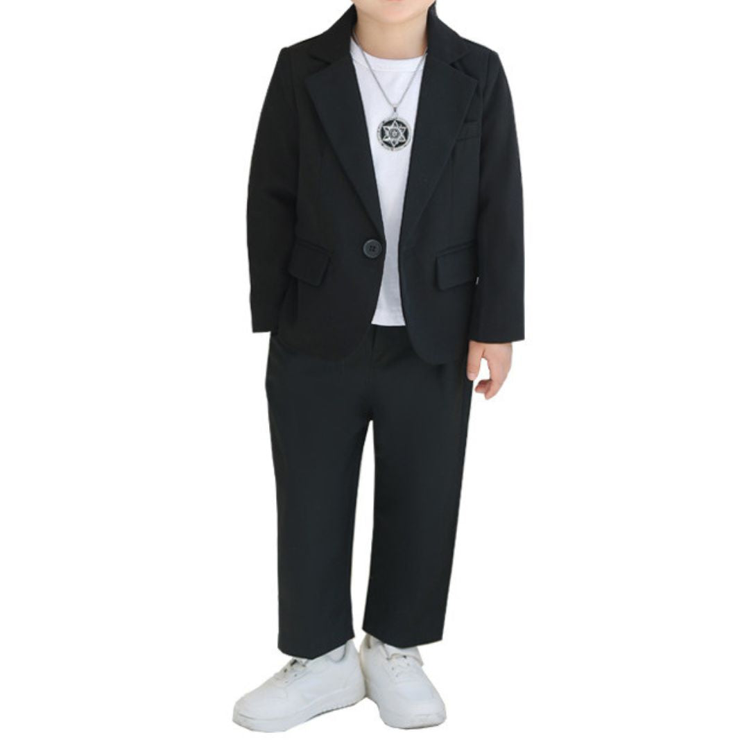 Completo Elegante Bambino 3 Pezzi  Giacca, Pantalone e T-shirt