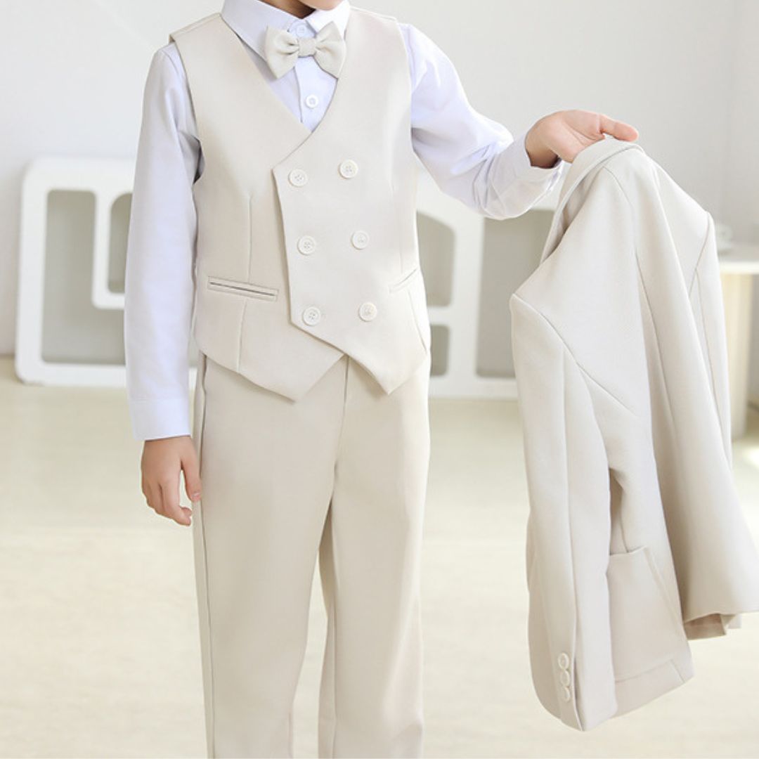 Completo Cerimonia Bambino 3 Pezzi  Giacca, Gilet, Pantalone e Camicia