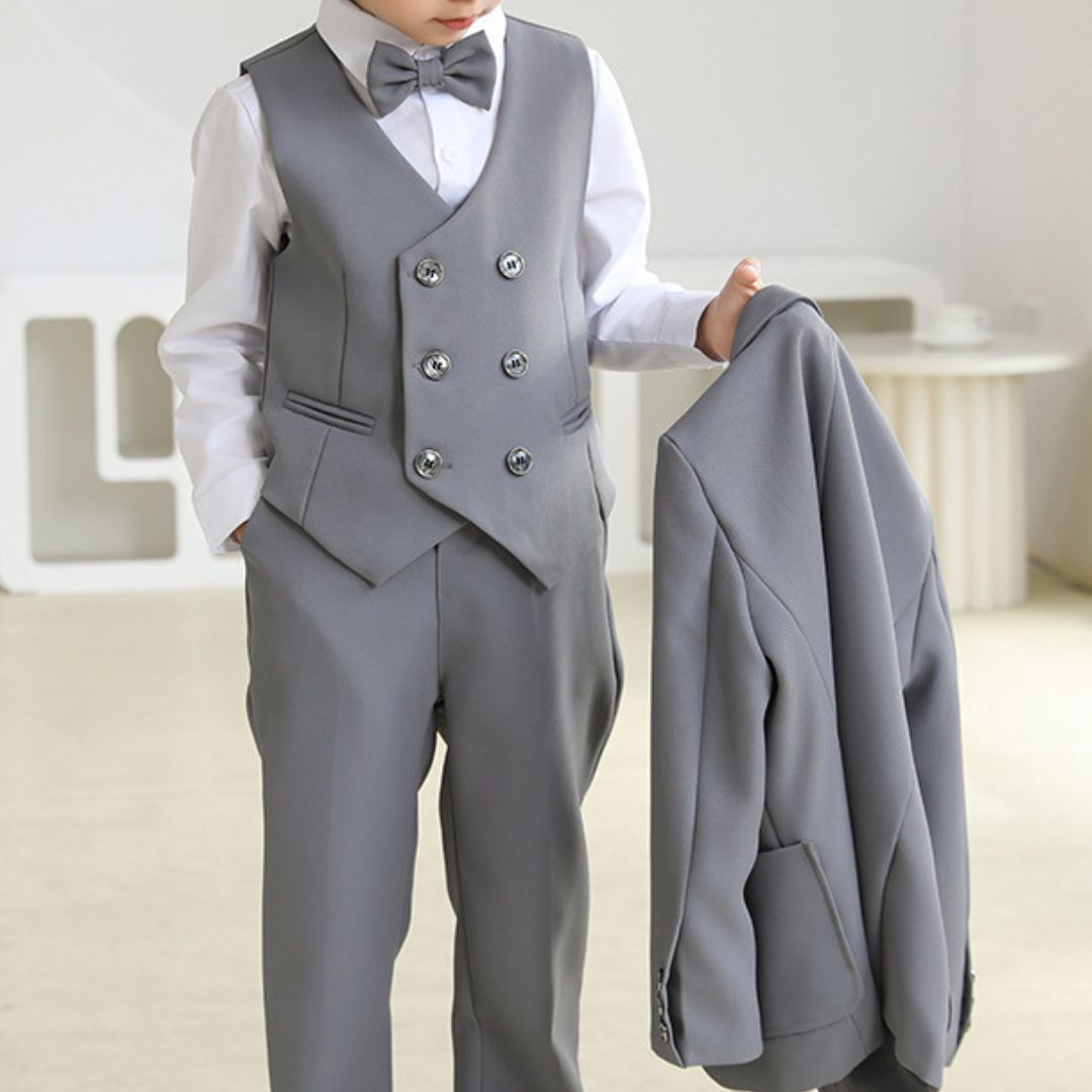 Completo Cerimonia Bambino 3 Pezzi  Giacca, Gilet, Pantalone e Camicia