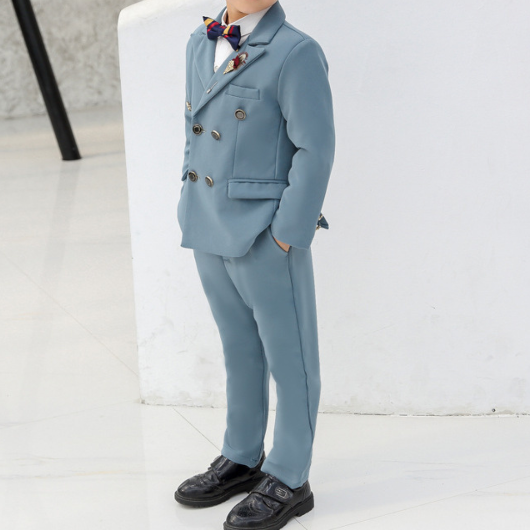 Completo elegante 2pezzi bimbo vari colori con giacca doppio petto