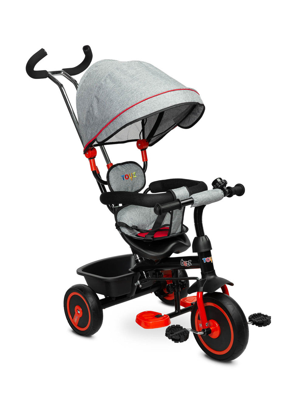 Triciclo 3 in 1 per Bambini con Maniglione e Tettuccio - Vari Colori Buzz