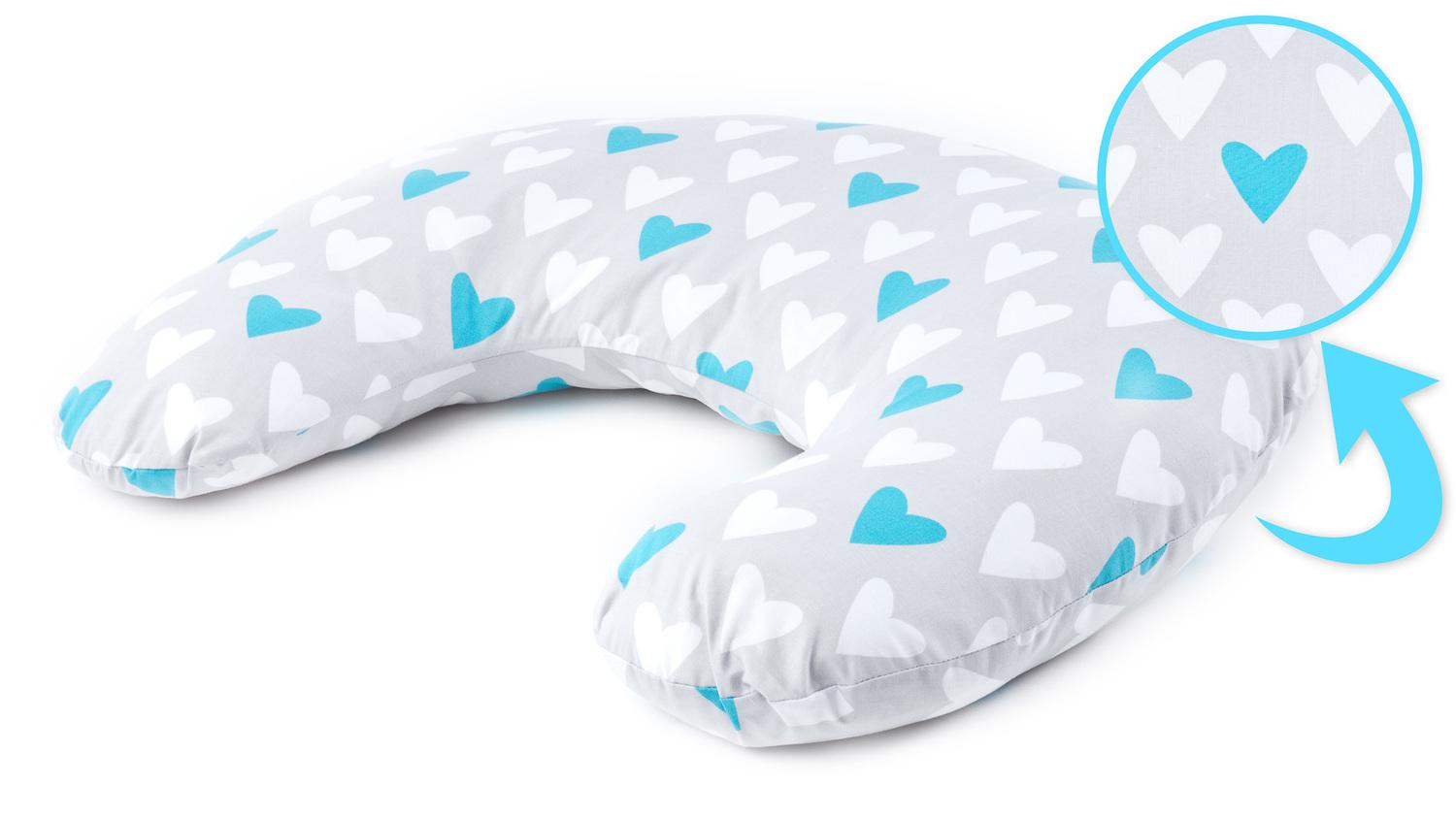 Cuscino allattamento Cuori turchese