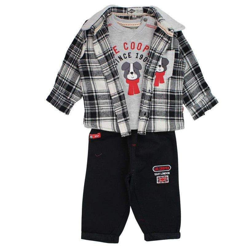 Completo  Bambino Lee Cooper - 3 Pezzi con Camicia e T-shirt