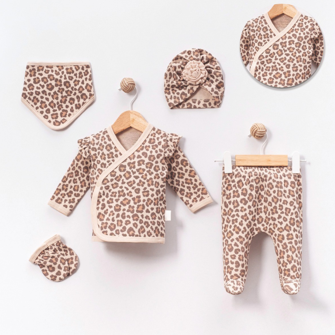 Set  Neonata/ Bimba Leopardato 100% cotone