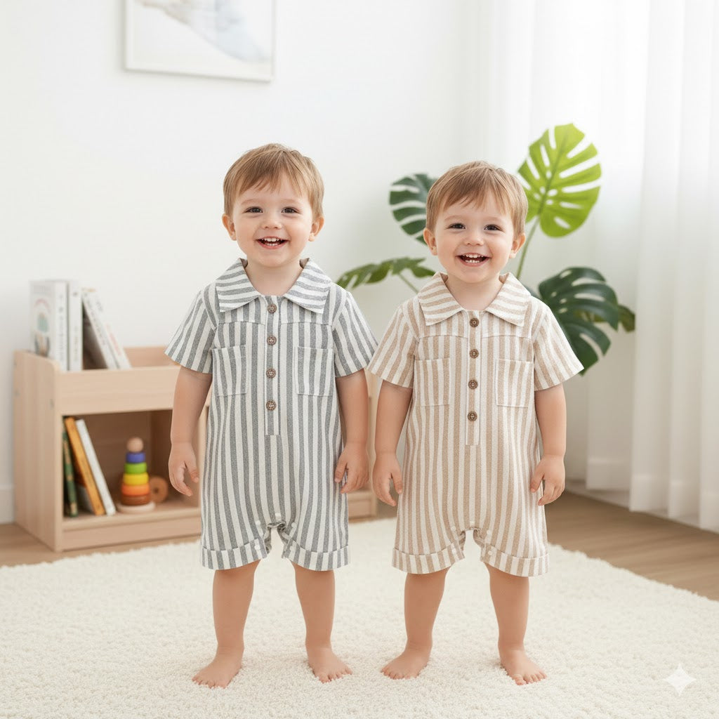 Pagliaccetto Estivo a Righe per bimbo  100% cotone